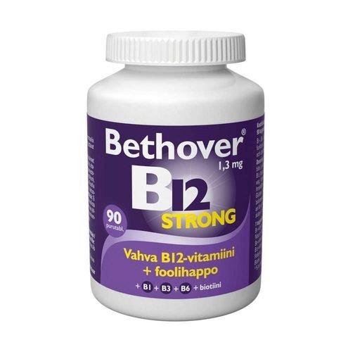 Bethover Strong B12-vitamiini + foolihappo mansikka 90 purutablettia