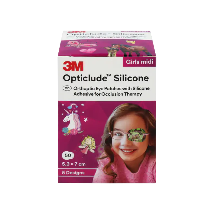 Opticlude™ Silicone Maxi, yli 6 vuotiaille, 50 kpl lajitelma tytöille 50 kpl