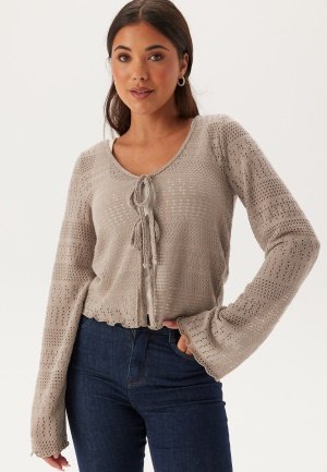 BUBBLEROOM Tie Cardigan Beige S