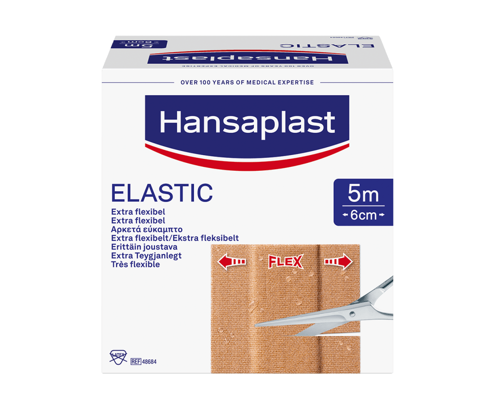 Hansaplast Elastic Kangaslaastari Me3 Leik. 5Mx6Cm 1 kpl