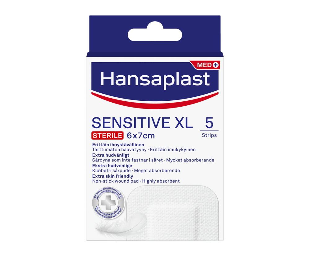 Hansaplast Sensitive Xl 6 X 7Cm 5 kpl