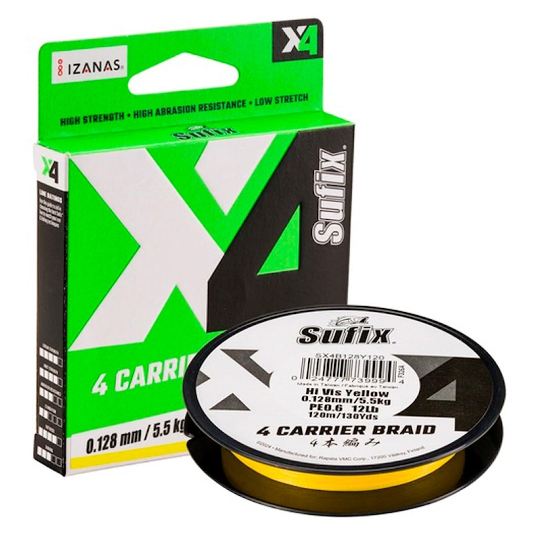 Sufix X4 Hi Vis Yellow 150 m kuitusiima 0,19 mm