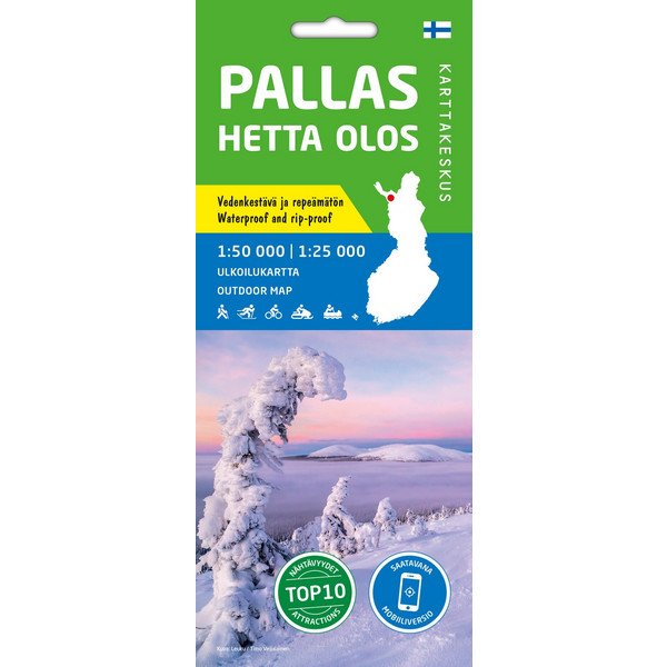 Pallas hetta olos ulkoilukartta 1:50 000