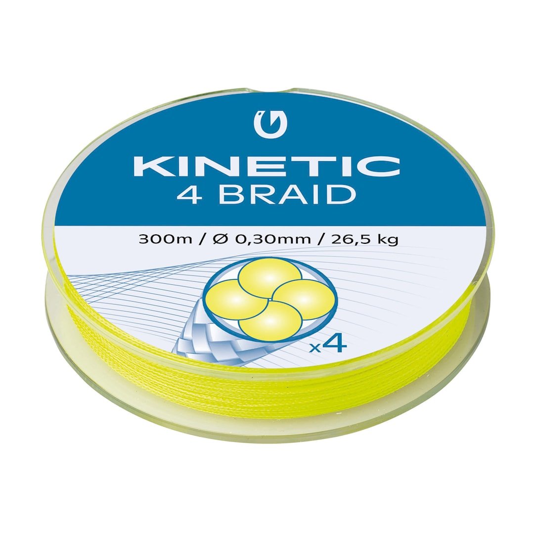 Kinetic 4 Braid Fluo Yellow 300 m kuitusiima 0,40 mm