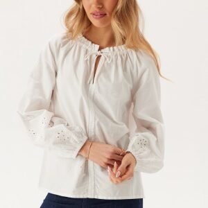 BUBBLEROOM Broderie Anglaise Tie Blouse  White XL