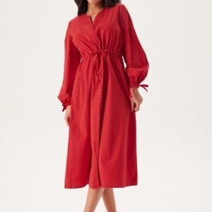 BUBBLEROOM Drawstring Cotton Dress Red XL