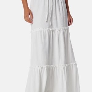 BUBBLEROOM Flounce Maxi Skirt Offwhite XL