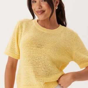 BUBBLEROOM Knitted Short Sleeve Sweater Yellow XL