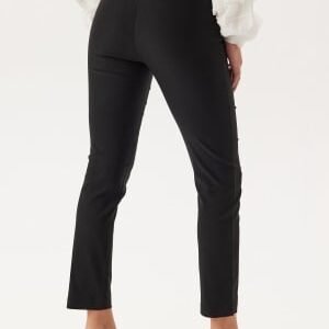 BUBBLEROOM Lorene High Waist Stretchy Ankle Slit Trousers Black 34