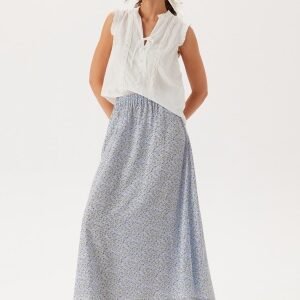 BUBBLEROOM Maxi Viscose Skirt Light blue/Patterned XL