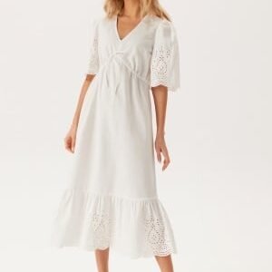 BUBBLEROOM Midi Broderie Anglaise Dress White XL