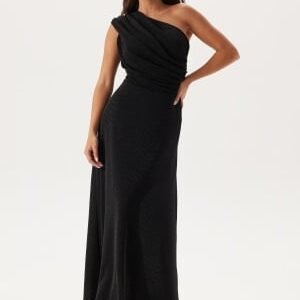 Bubbleroom Occasion Sparkling One shoulder Soft Maxi Dress Black XL