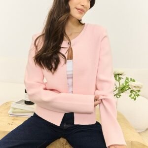 BUBBLEROOM One Button Cardigan Light pink XL
