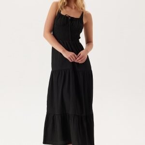 BUBBLEROOM Tie Smock Dress Black XL