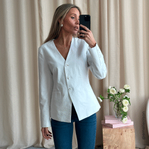 BUBBLEROOM V-neck Shaped Blazer Offwhite 42