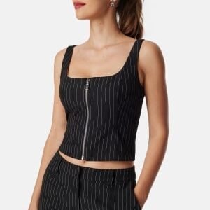 BUBBLEROOM Zip Bustier Top Black/White 46