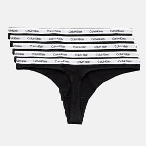 Calvin Klein 5 pack Thong (Low-Rise) BLACK/BLACK/BLACK/BLACK/BLACK XS