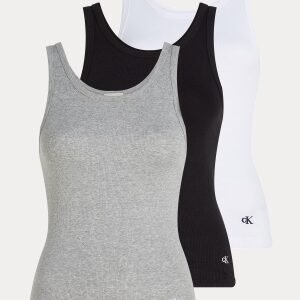 Calvin Klein Scoop Neck Cotton Tank 3pk 6H3 BLACK/WHITE/GREY HEATHER M