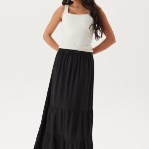 Happy Holly Linen Maxi Skirt Black 48/50