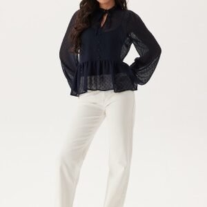 Happy Holly Peplum Dobby Dot Blouse Dark blue 48/50
