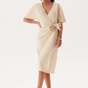 Happy Holly Soft Kimono Sleeve Dress Light beige 48/50