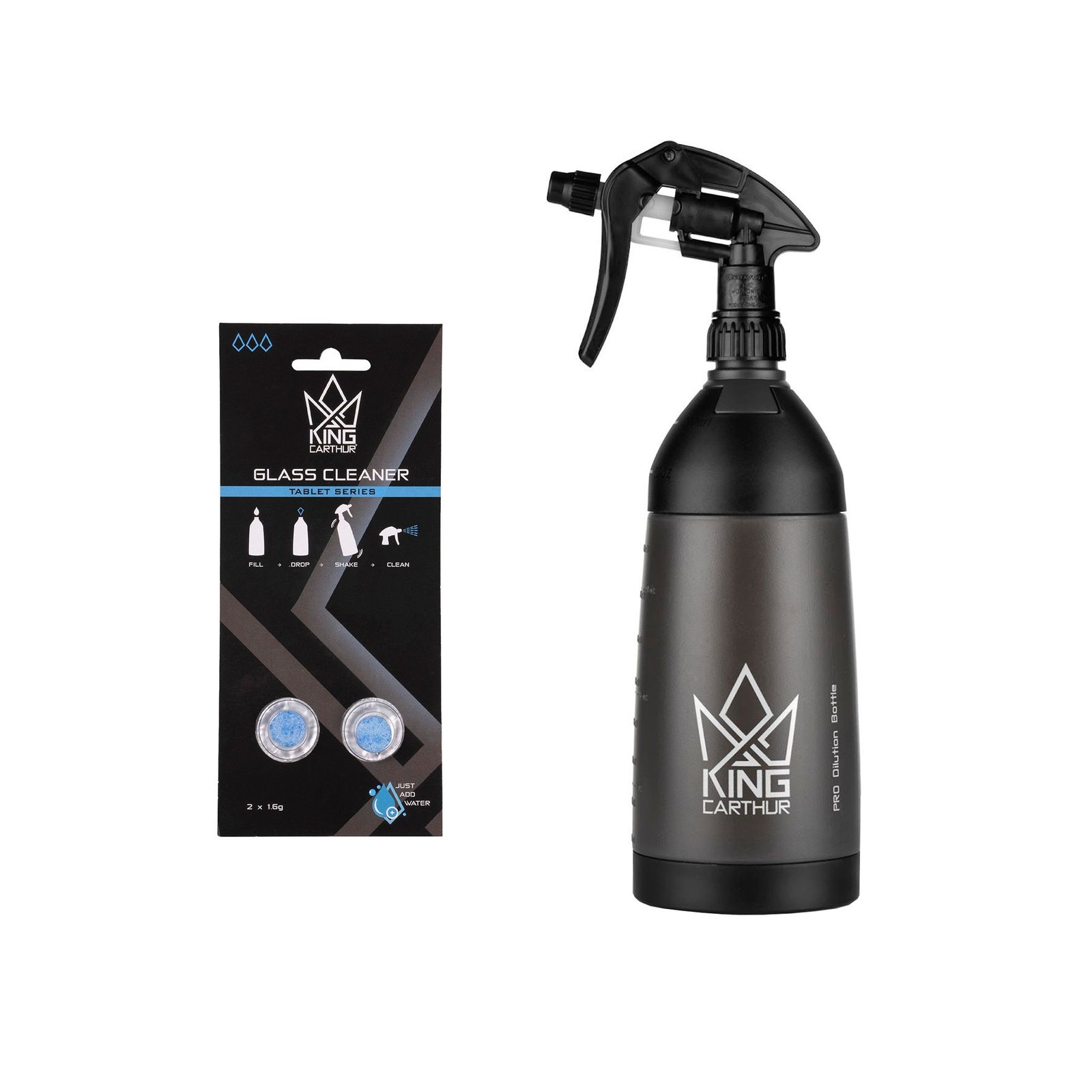 Lasinpesuaine King Carthur Glass Cleaner Tablet, 2 kpl, Pesuainetabletit + Sumutinpullo