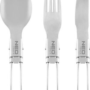 Kokoontaitettavat retkiaterimet 3in1, harmaat, Neo Tools
