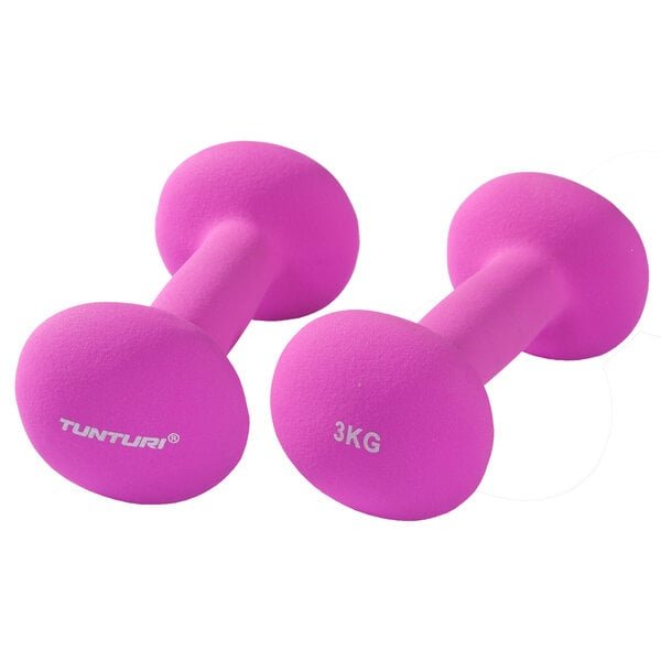 Neopreenipinnoitetut käsipainot Tunturi, 3 kg, violetti.