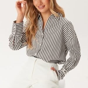 ONLY Onloregon Solo Shirt Bright White Stripes:EIFFEL TO XS