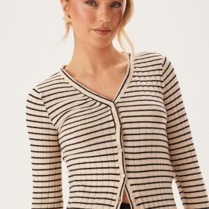Pieces Pciris Cardigan  Birch Stripes:Black M