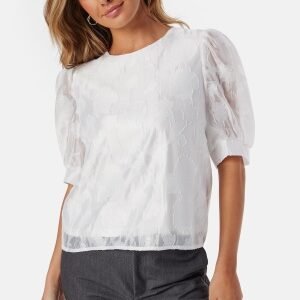 Pieces Pcnala 2/4 JAQUARD TOP JAQUARD Cloud Dancer XL