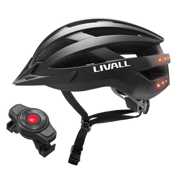 Pyöräilykypärä Bluetooth MTB Bike Helmet 58-62cm LED/SOS/Intercom, musta