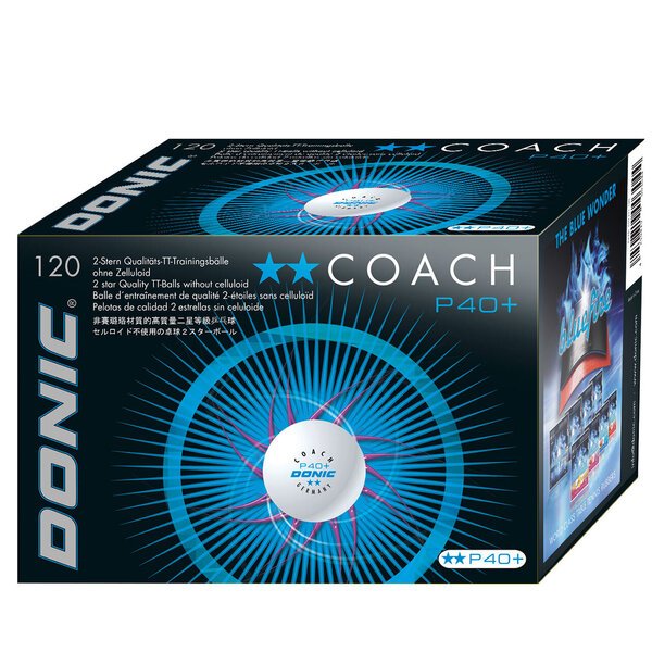 Pöytätennispallot Donic P40+ Coach, 120 kpl, valkoinen
