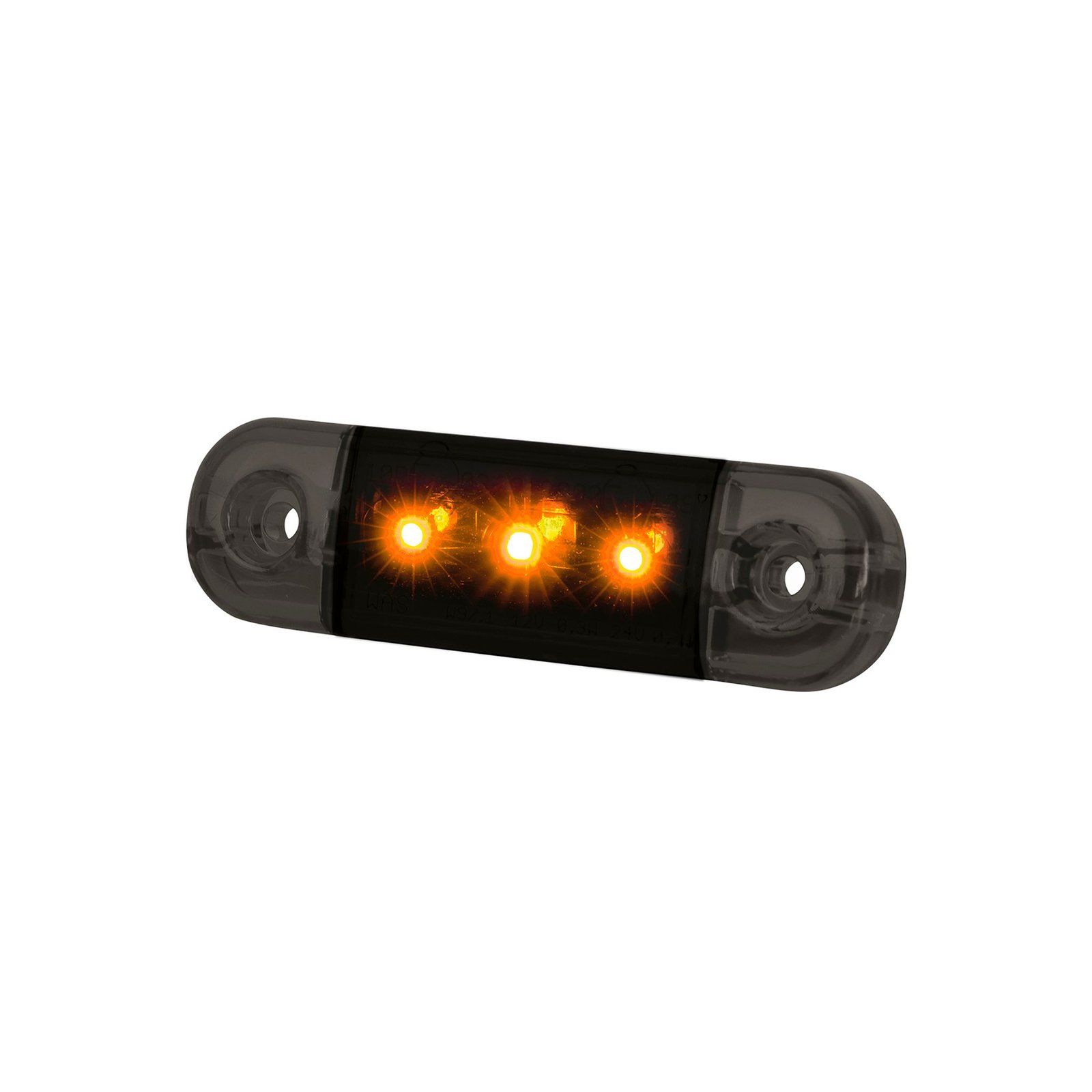 Sivuvalo Strands Dark Knight Slim Side Marker 3LED - 12/24V / 84 mm / Keltainen