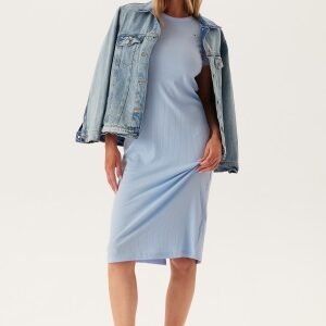 TOMMY JEANS Tjw Rib Bodycon Midi Dress C3q Sweet Blue XS