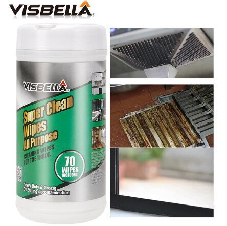 VISBELLA SuperClean yleiskäyttöiset märkäpuhdistusliinat kotitalouskäyttöön 70 kpl
