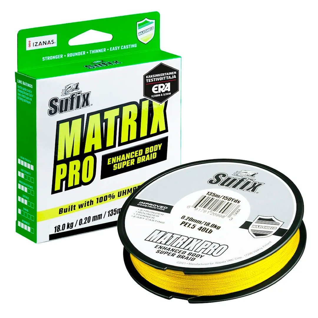 Sufix Matrix Pro Chartreuse 135 m kuitusiima 0,20 mm