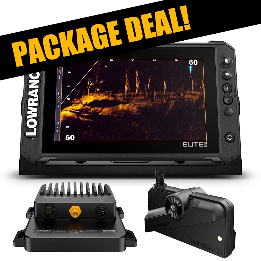 Lowrance Elite FS 9 + Active Target 2 livepaketti viistoanturilla
