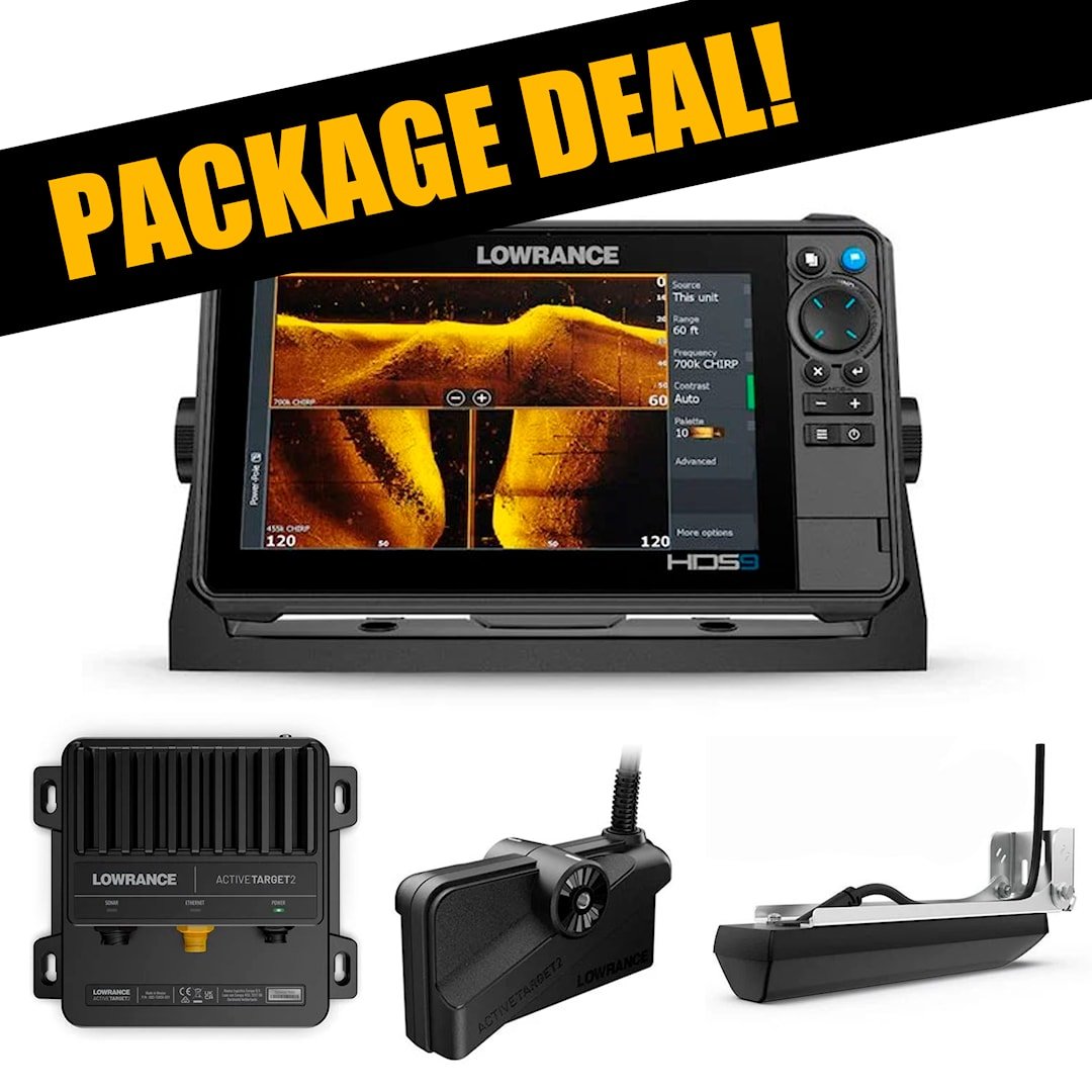 Lowrance HDS Pro 9 + Active Target 2 livepaketti 3 in 1 HD viistoanturilla