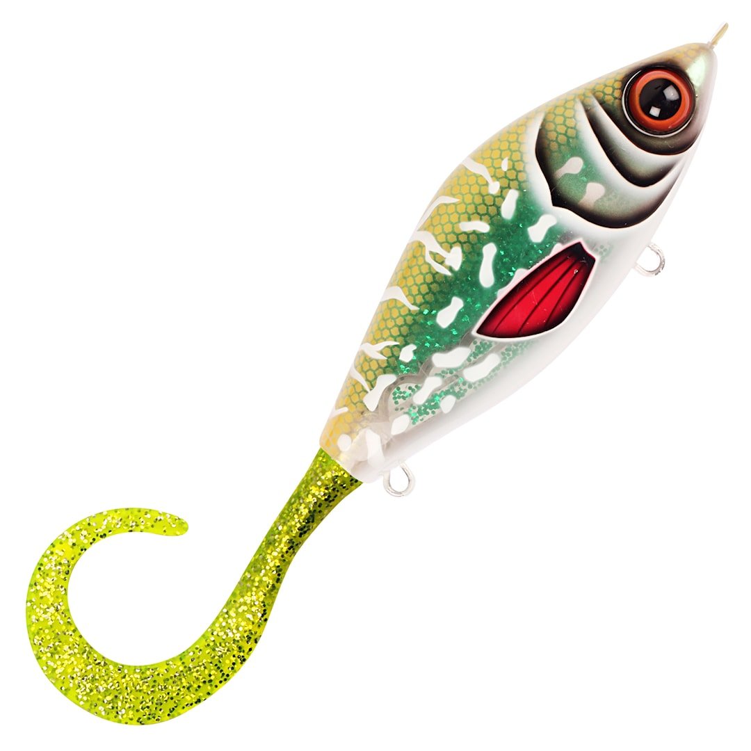Strike Pro Guppie Jr 11 cm jerkki Glitter Pike Green Gold Glitter