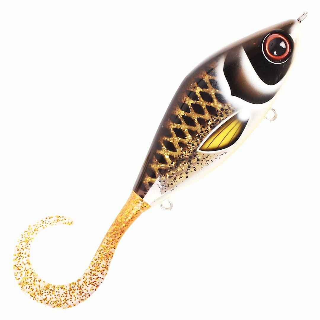 Strike Pro Guppie Jr 11 cm jerkki Spotted Bullhead Gold Glitter