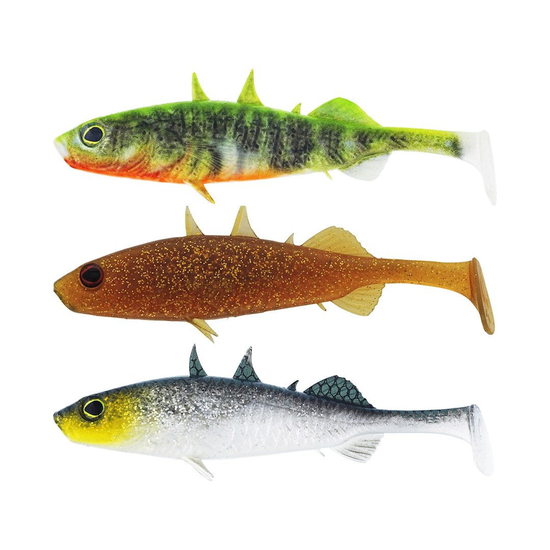 Westin Stanley The Stickleback Shadtail 7,5 cm jigi 3 kpl/pkt Dark Water Mix