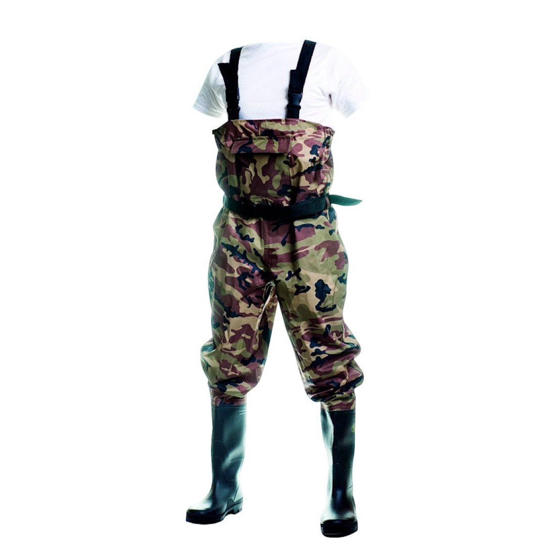 Wildfish Camo Pro kahluuhousut saappailla 43
